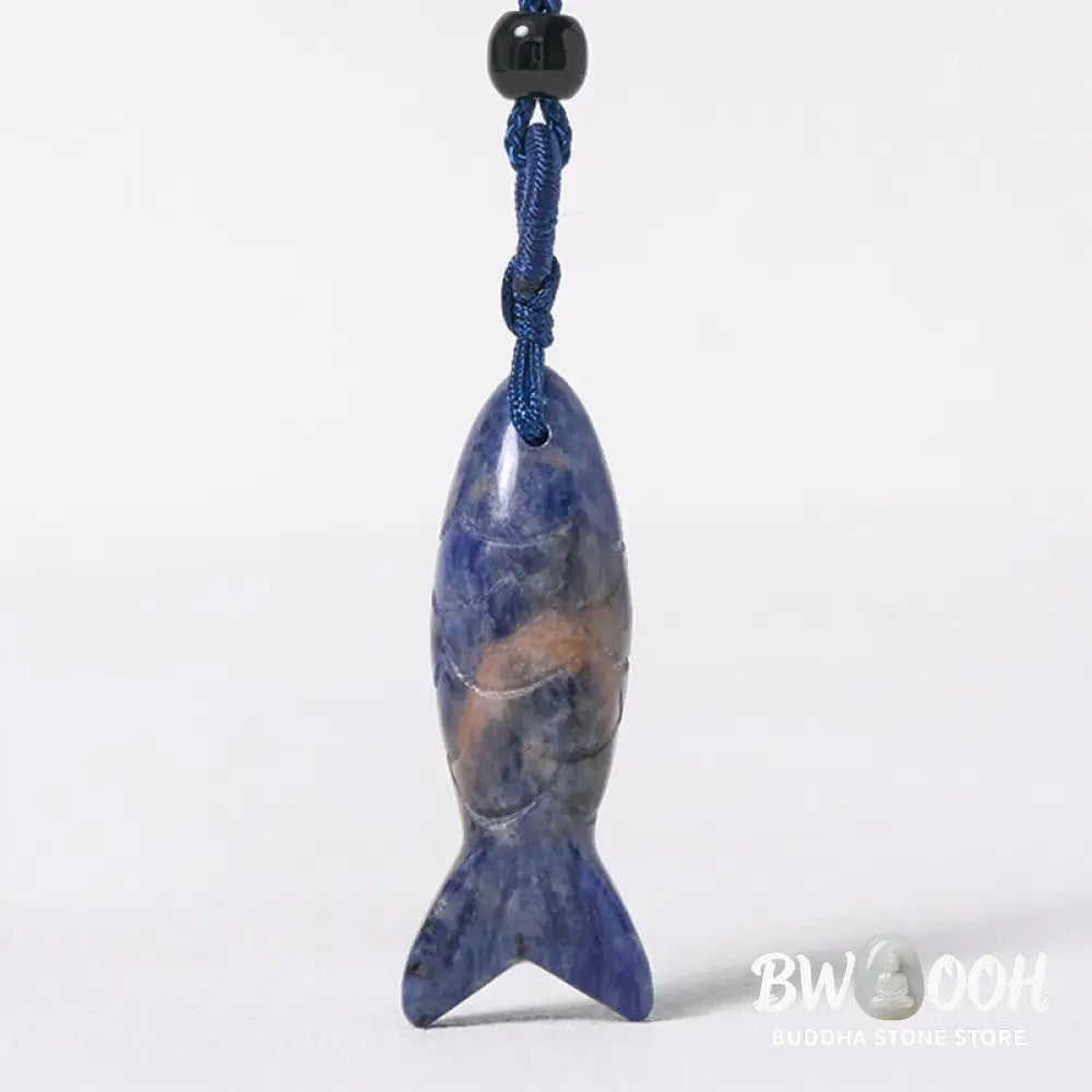 Buddha Stones Carving Koi Fish Pink Crystal Indian Agate Amethyst Warmth Prosperity Necklace Pendant - BWOOOH