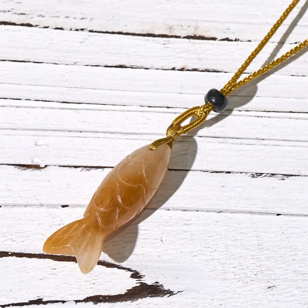 Buddha Stones Carving Koi Fish Pink Crystal Indian Agate Amethyst Warmth Prosperity Necklace Pendant - BWOOOH