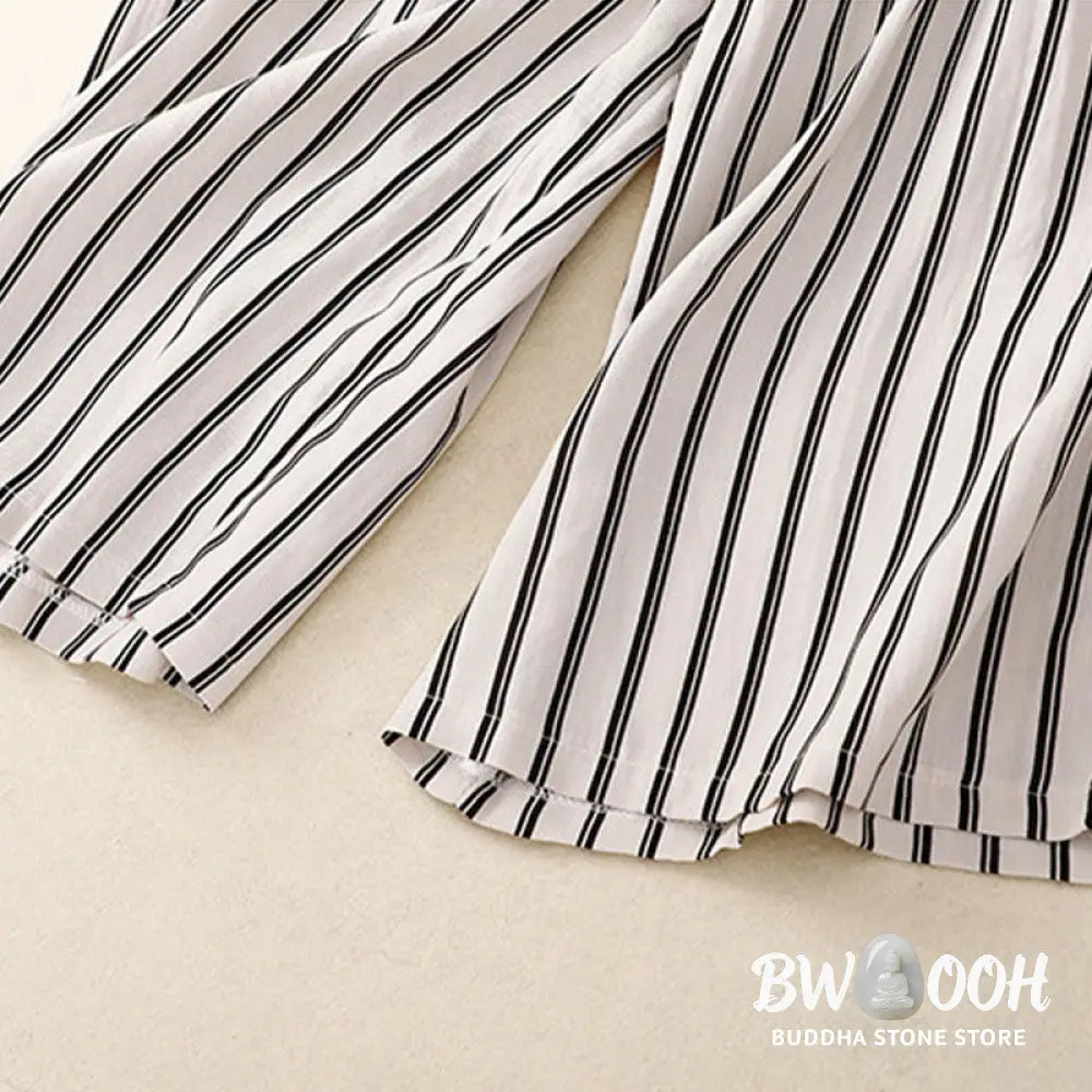 BWOOOH printed wide-leg yoga pants - Casual Acrylic Stripe Lace-up Women&