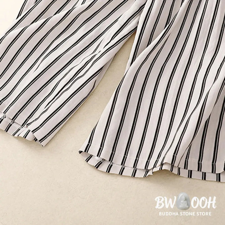 BWOOOH printed wide-leg yoga pants - Casual Acrylic Stripe Lace-up Women&