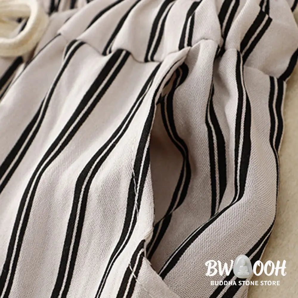 BWOOOH printed wide-leg yoga pants - Casual Acrylic Stripe Lace-up Women&