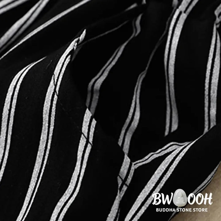 BWOOOH printed wide-leg yoga pants - Casual Acrylic Stripe Lace-up Women&