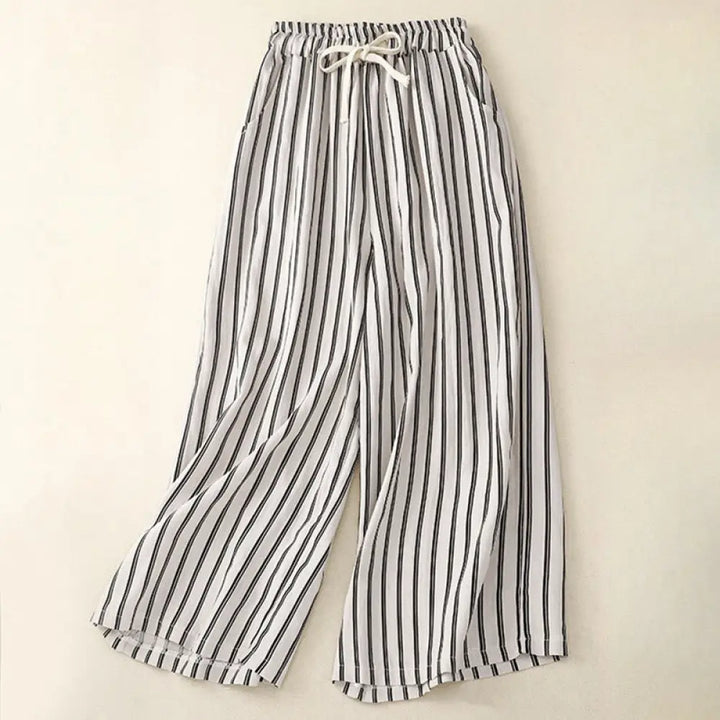 BWOOOH printed wide-leg yoga pants - Casual Acrylic Stripe Lace-up Women&