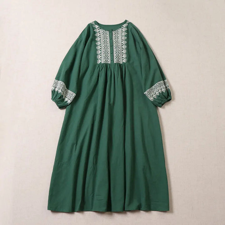 BWOOOH Casual Artistic Geometric Embroidery Button Front 