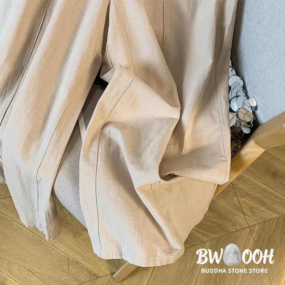 BWOOOH printed wide-leg yoga pants - Casual Beige Embroidery Women&