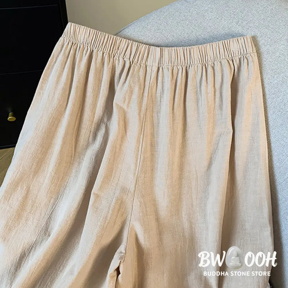 BWOOOH printed wide-leg yoga pants - Casual Beige Embroidery Women&