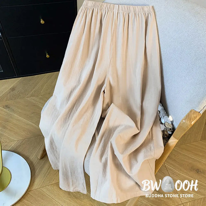 BWOOOH printed wide-leg yoga pants - Casual Beige Embroidery Women&