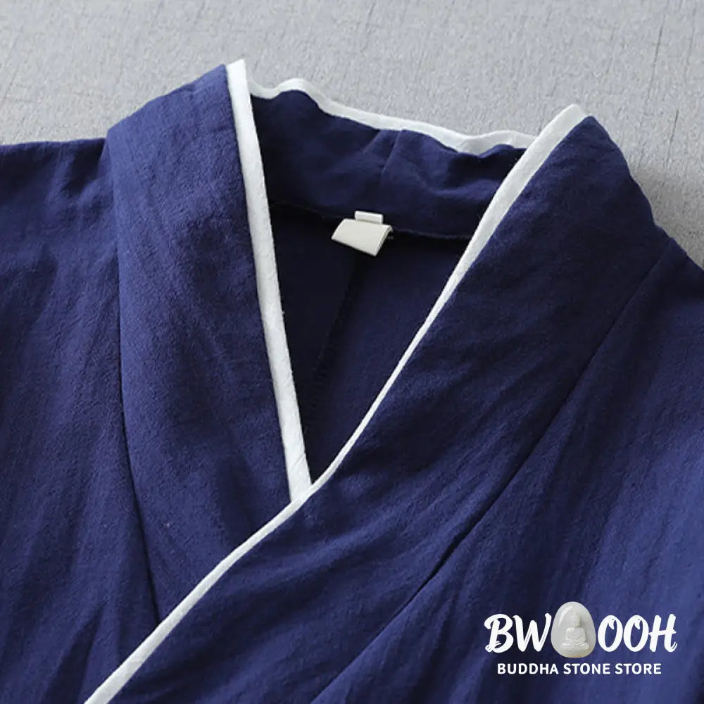 Buddha Stones Casual Color Stitching V-Neck Three Quarter Sleeve Zen Cotton Linen Women’s Shirt - Women’s Shirts