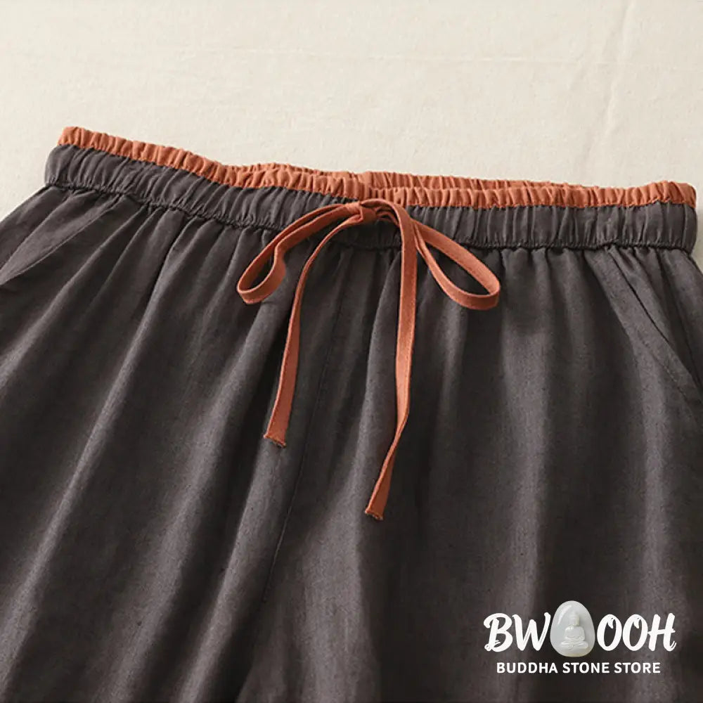 BWOOOH printed wide-leg yoga pants - Casual Colorblock Drawstring Women&