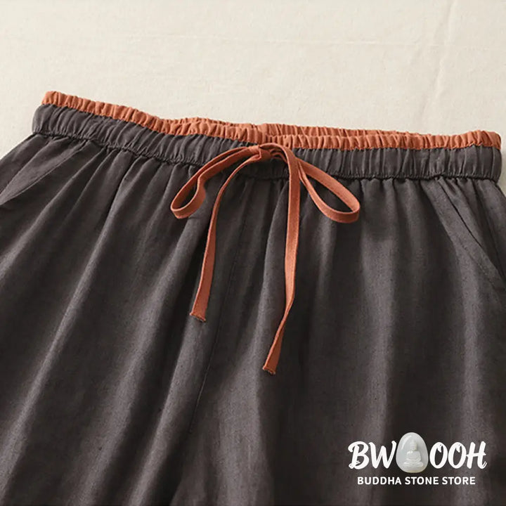 BWOOOH printed wide-leg yoga pants - Casual Colorblock Drawstring Women&
