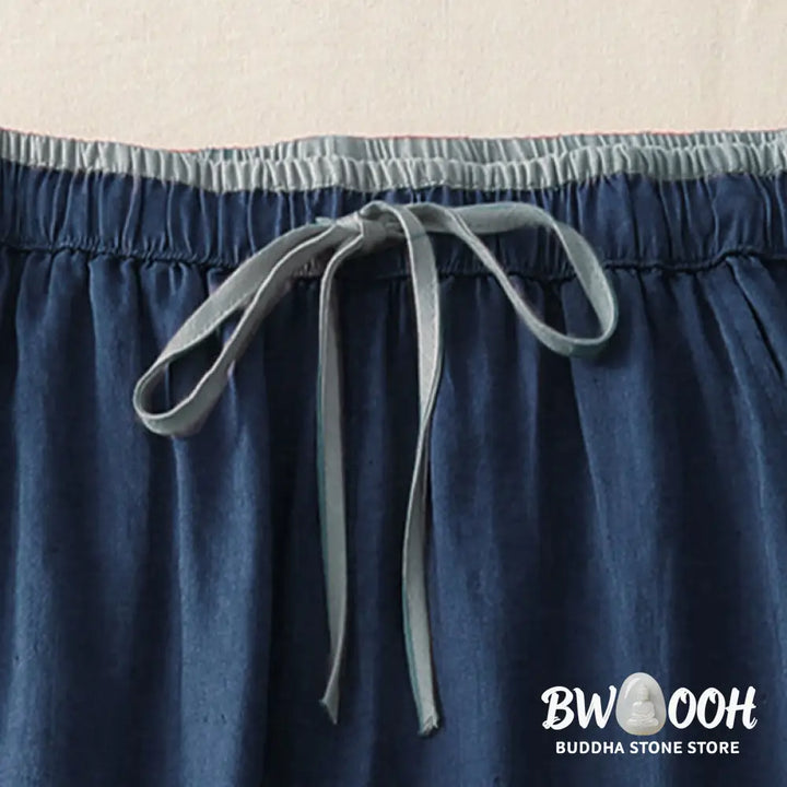 BWOOOH printed wide-leg yoga pants - Casual Colorblock Drawstring Women&