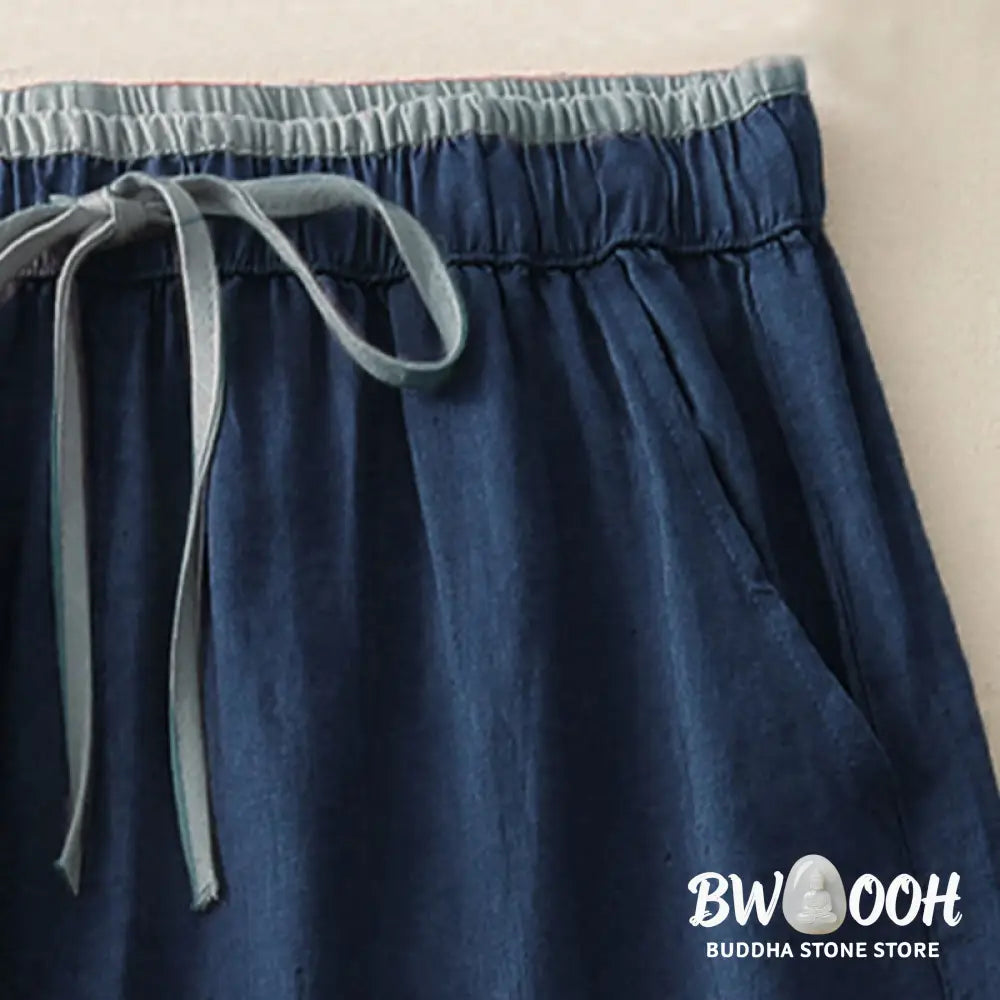 BWOOOH printed wide-leg yoga pants - Casual Colorblock Drawstring Women&