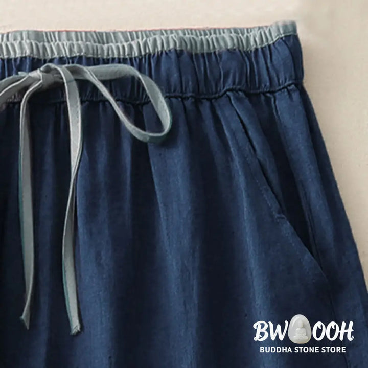 BWOOOH printed wide-leg yoga pants - Casual Colorblock Drawstring Women&
