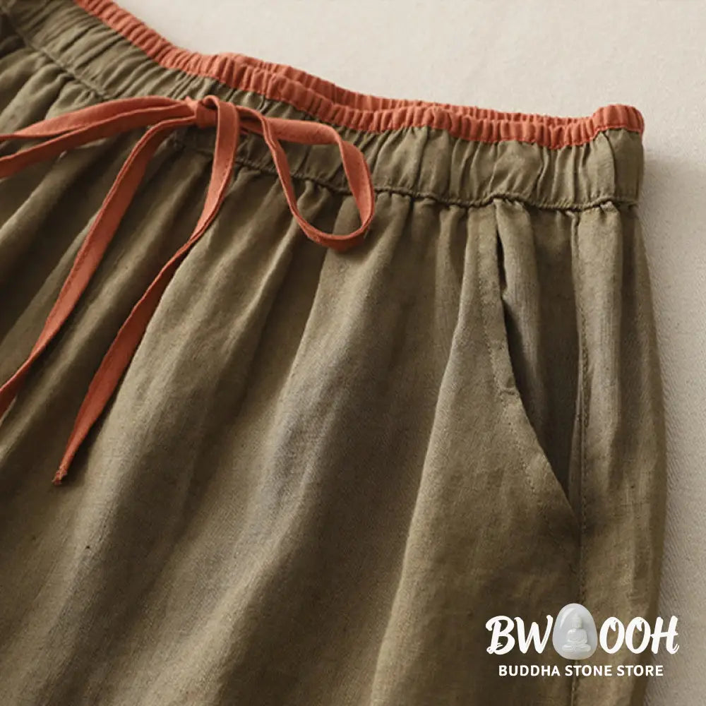 BWOOOH printed wide-leg yoga pants - Casual Colorblock Drawstring Women&