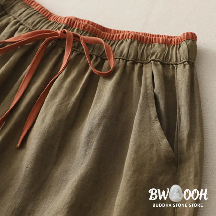 BWOOOH printed wide-leg yoga pants - Casual Colorblock Drawstring Women&