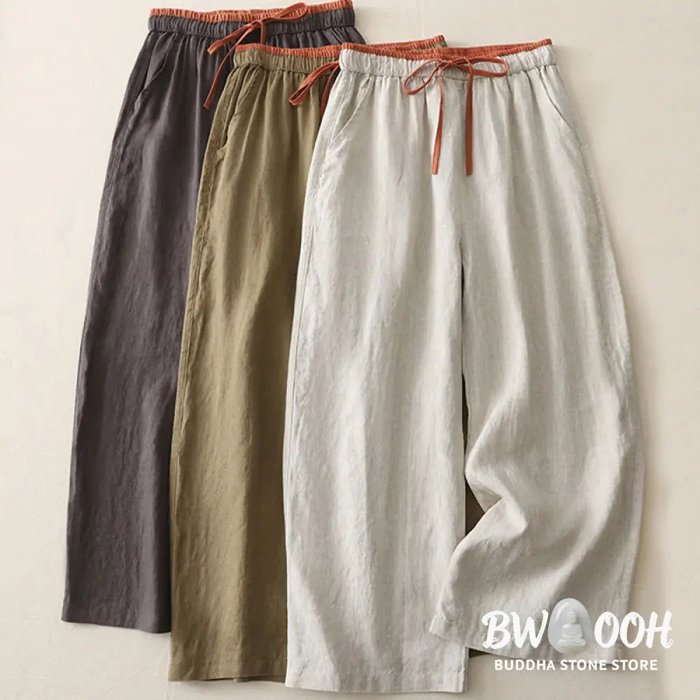 BWOOOH printed wide-leg yoga pants - Casual Colorblock Drawstring Women&
