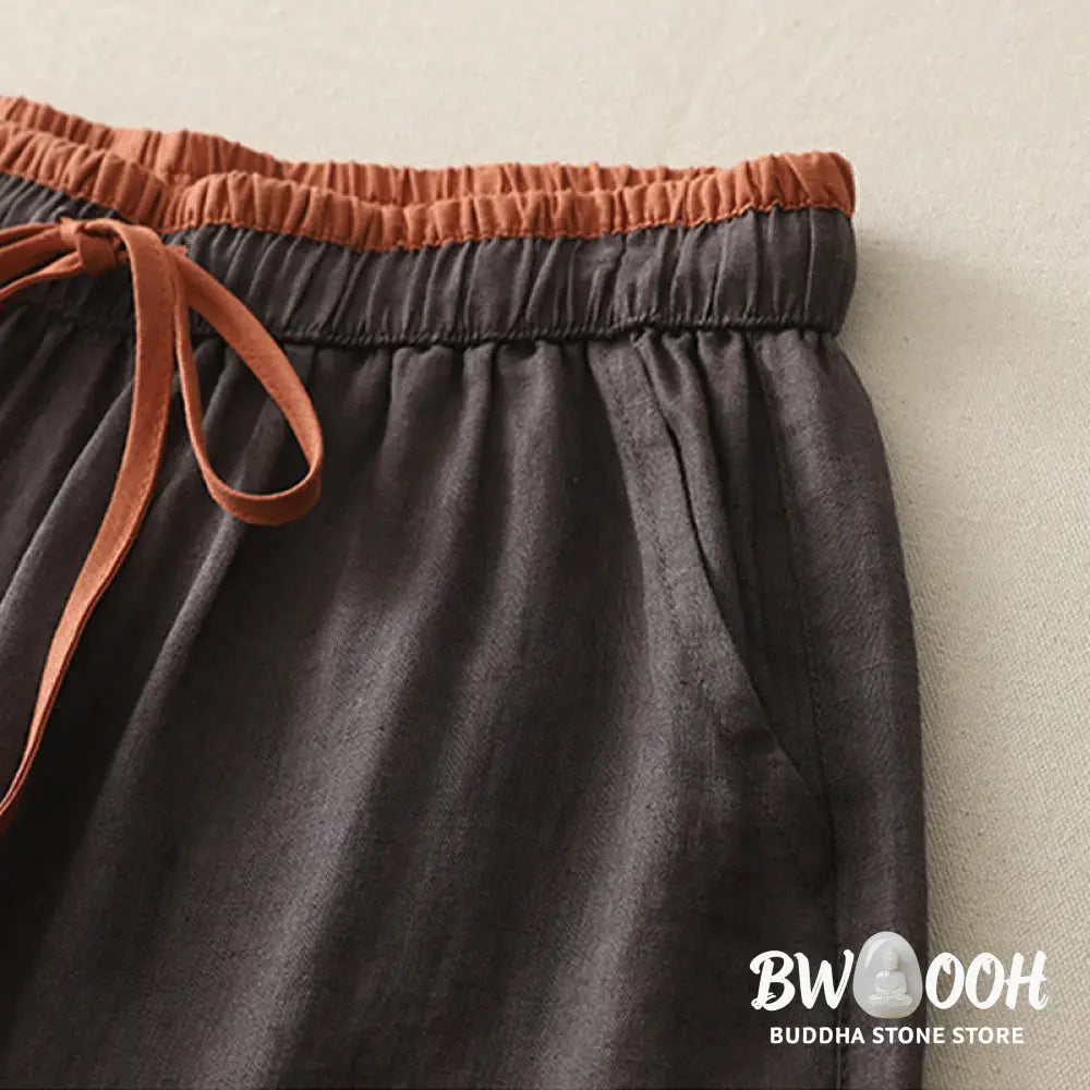 BWOOOH printed wide-leg yoga pants - Casual Colorblock Drawstring Women&