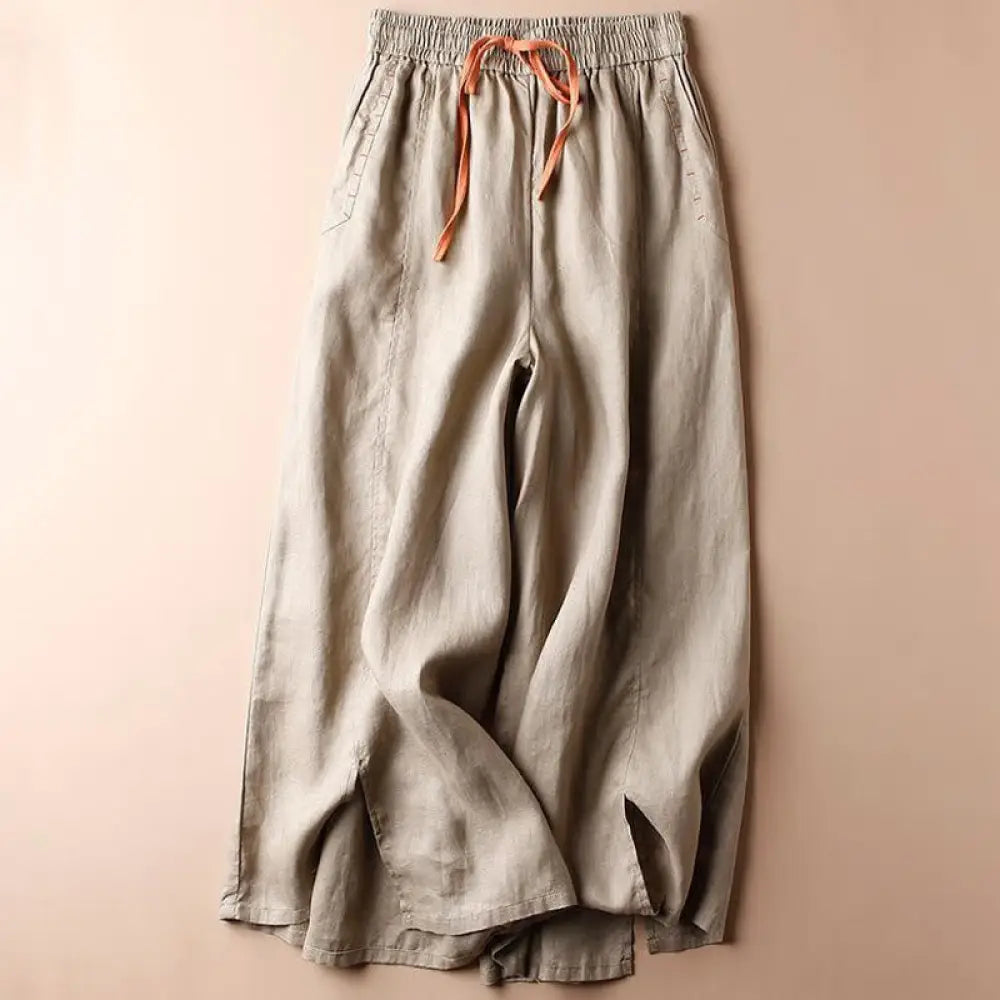 BWOOOH printed wide-leg yoga pants - Casual Cotton Slit Hem Women&
