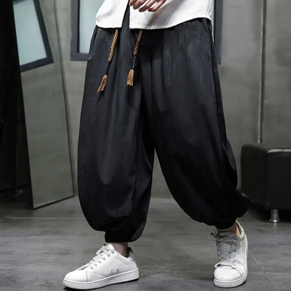 BWOOOH printed harem pants - Casual Daily Pure Color Drawstring Desig