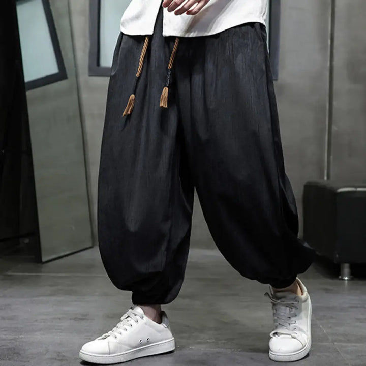 BWOOOH printed harem pants - Casual Daily Pure Color Drawstring Desig