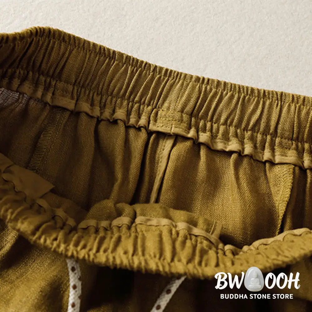 BWOOOH printed wide-leg yoga pants - Casual Embroided Bead Drawstring Women&