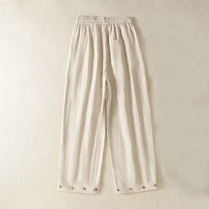 BWOOOH printed wide-leg yoga pants - Casual Embroided Bead Drawstring Women&