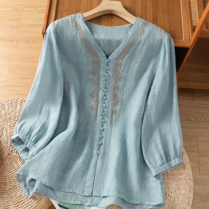 BWOOOH Casual Embroidery Single Breasted Button Polyester
