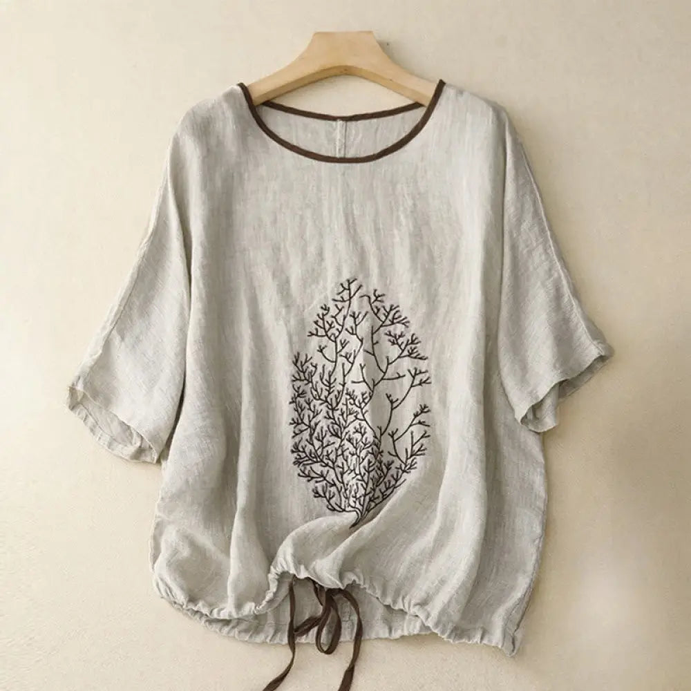 BWOOOH printed yoga pants - Casual Embroidery Tree Drawstring Women&