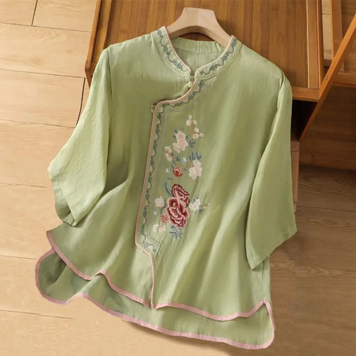BWOOOH Casual Ethnic Style Embroidery Flower Pattern Frog