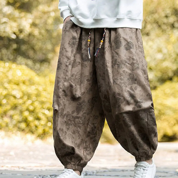 BWOOOH printed yoga pants - Casual Flower Corduroy Cotton Men&