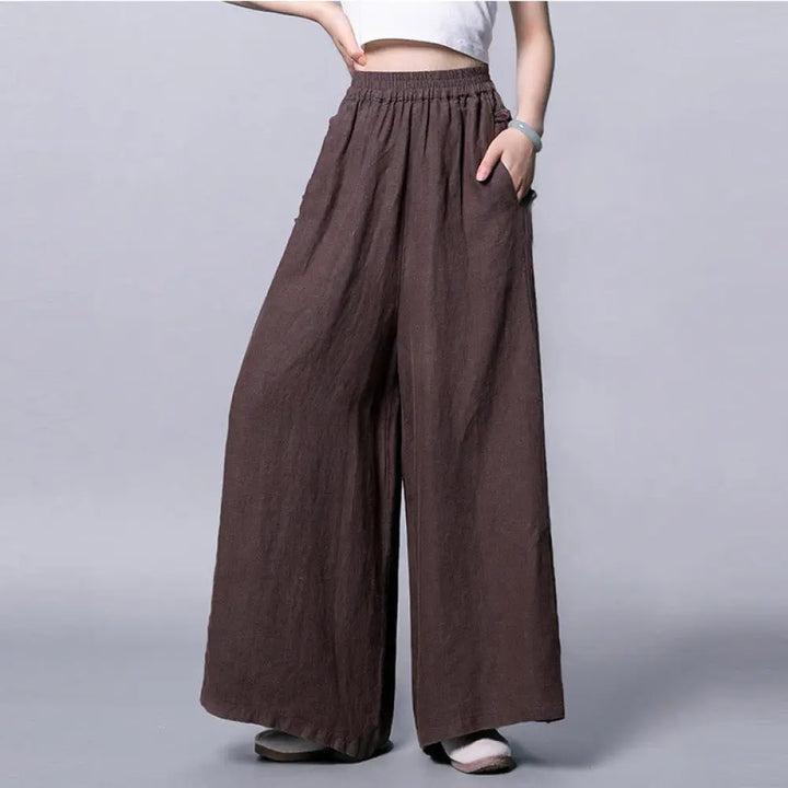 BWOOOH printed wide-leg yoga pants - Casual Frog-Button High Waist Wide Leg P