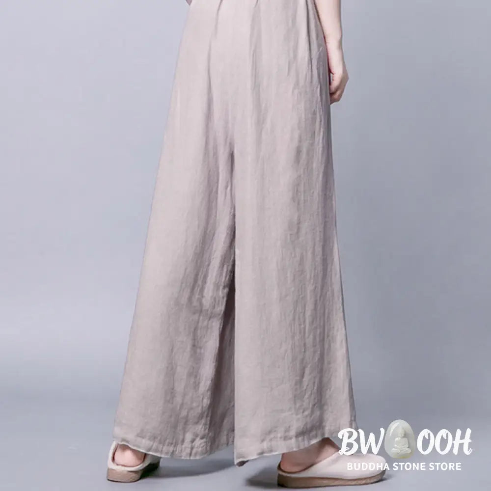 BWOOOH printed wide-leg yoga pants - Casual Frog-Button High Waist Wide Leg P