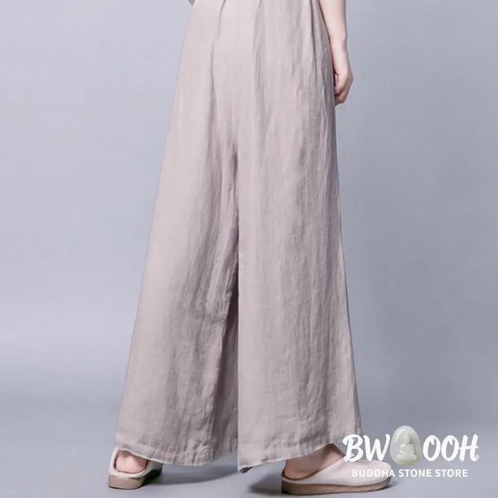 BWOOOH printed wide-leg yoga pants - Casual Frog-Button High Waist Wide Leg P