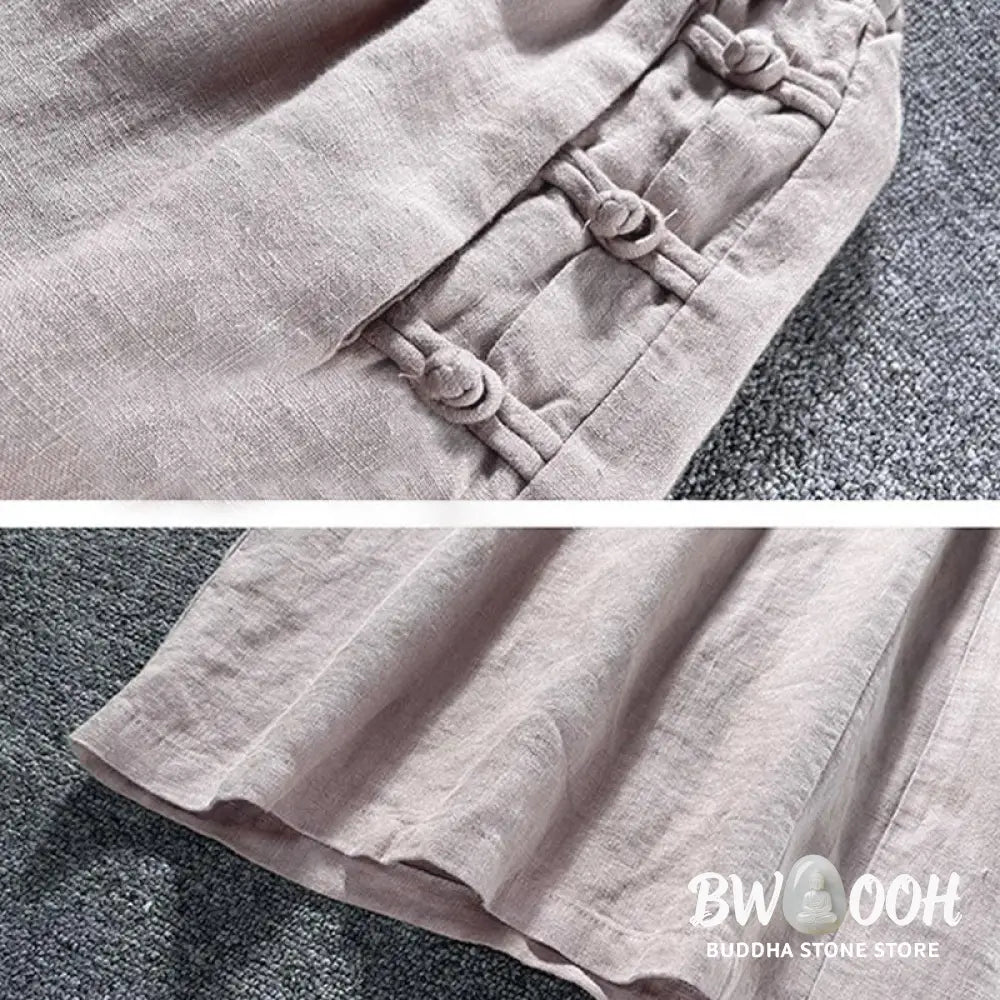 BWOOOH printed wide-leg yoga pants - Casual Frog-Button High Waist Wide Leg P