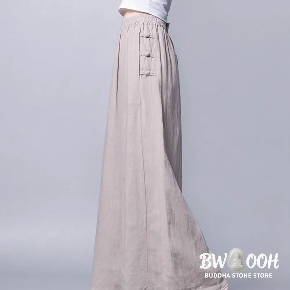 BWOOOH printed wide-leg yoga pants - Casual Frog-Button High Waist Wide Leg P