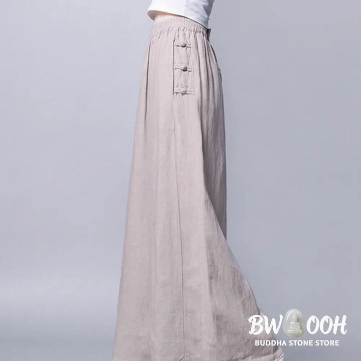 BWOOOH printed wide-leg yoga pants - Casual Frog-Button High Waist Wide Leg P