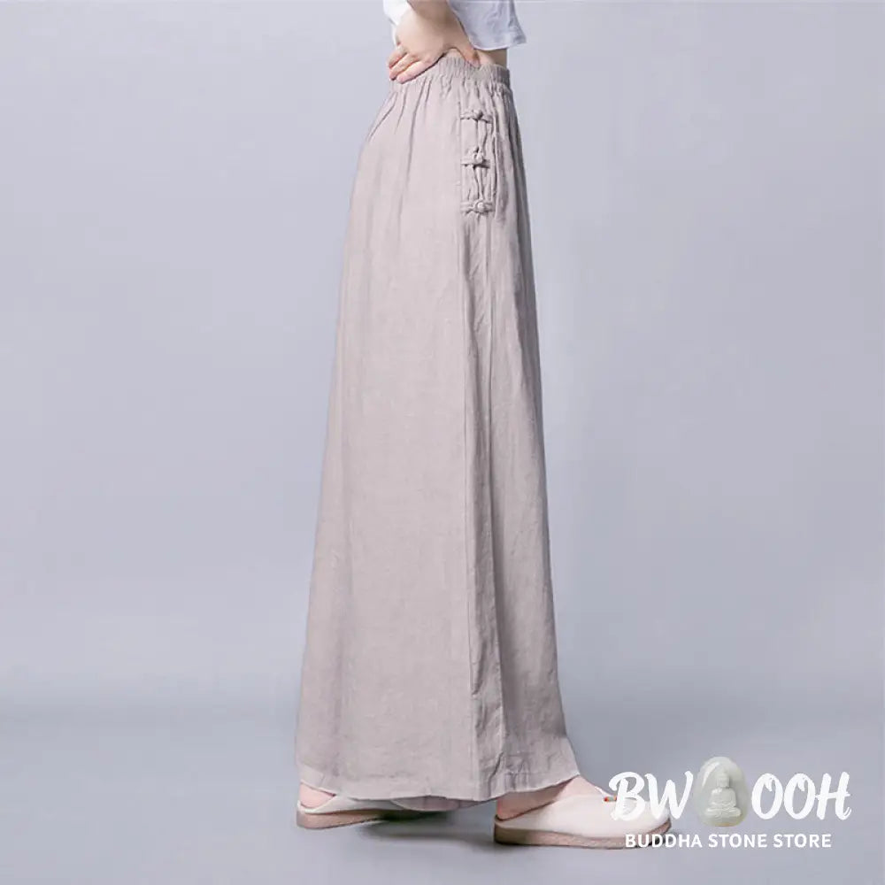 BWOOOH printed wide-leg yoga pants - Casual Frog-Button High Waist Wide Leg P