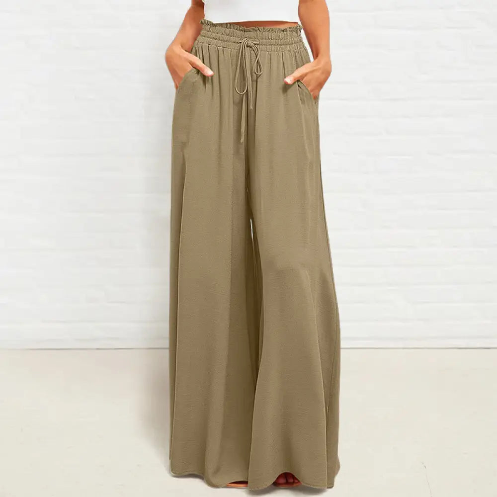 BWOOOH printed wide-leg yoga pants - Casual High Elastic Waist Plain Loose Wo