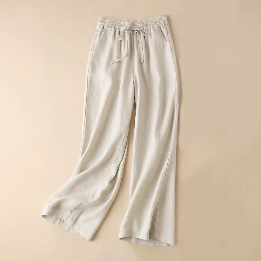 BWOOOH printed wide-leg yoga pants - Casual High Waist Lace-up Wide Leg Pants