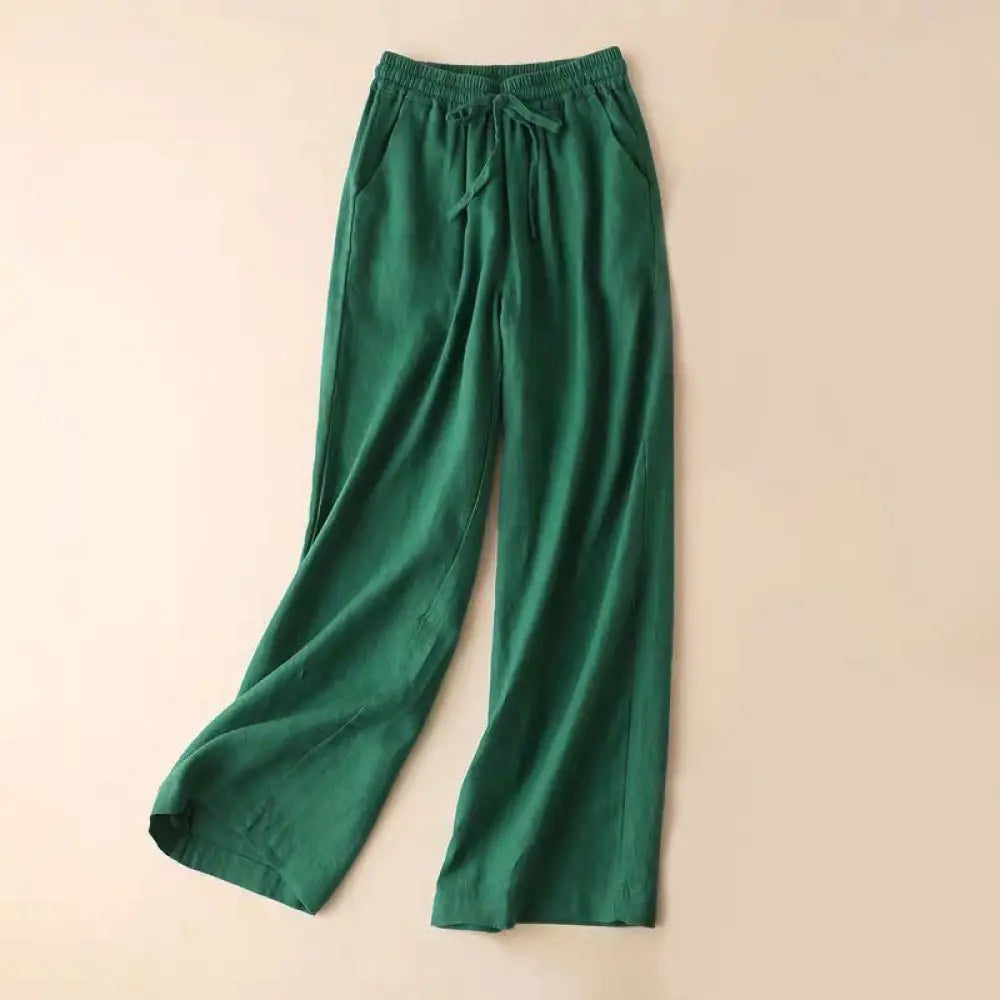 BWOOOH printed wide-leg yoga pants - Casual High Waist Lace-up Wide Leg Pants