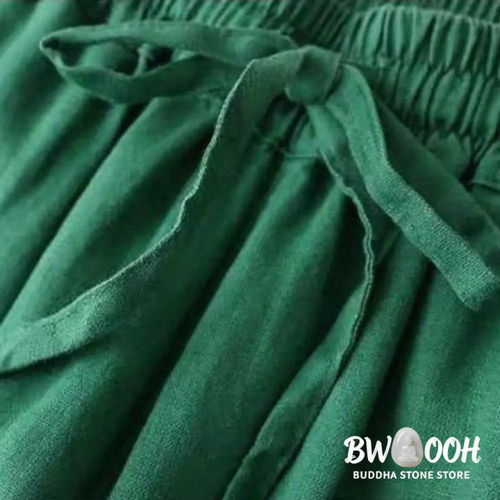 BWOOOH printed wide-leg yoga pants - Casual High Waist Lace-up Wide Leg Pants