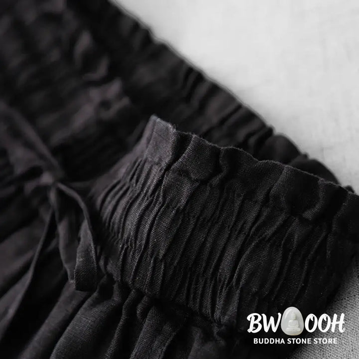 BWOOOH printed wide-leg yoga pants - Casual High Waist Ruffled Drawstring Des