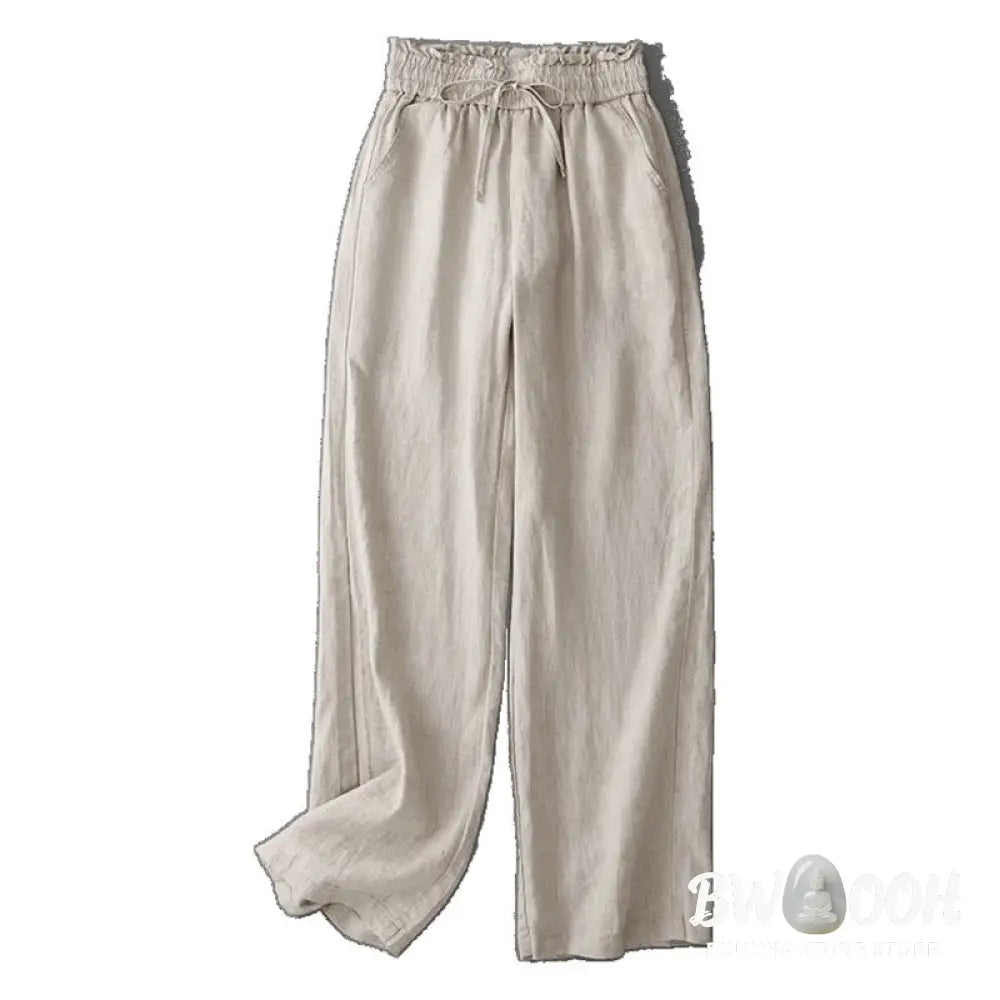BWOOOH printed wide-leg yoga pants - Casual High Waist Ruffled Drawstring Des