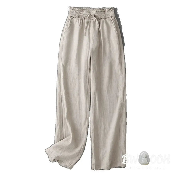 BWOOOH printed wide-leg yoga pants - Casual High Waist Ruffled Drawstring Des