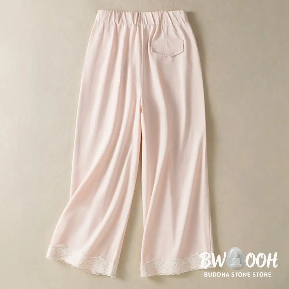 BWOOOH printed wide-leg yoga pants - Casual Lace Patchwork Design High Waist 