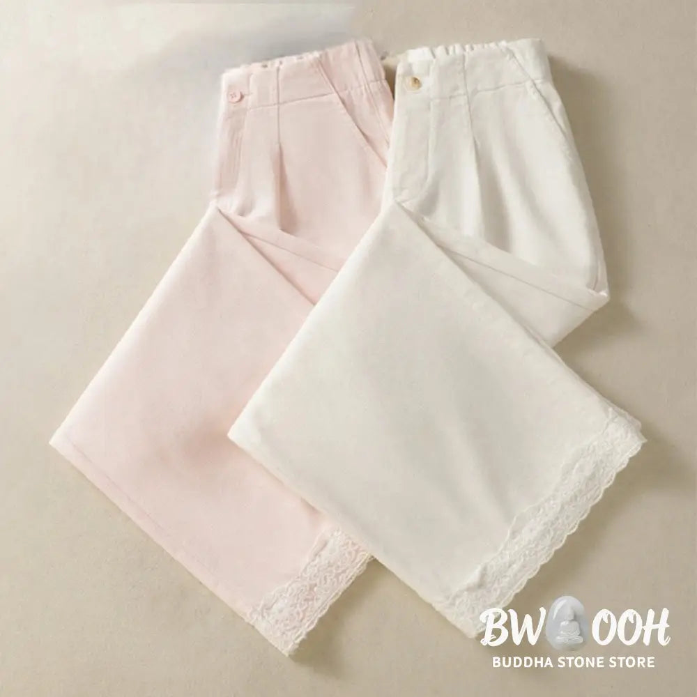 BWOOOH printed wide-leg yoga pants - Casual Lace Patchwork Design High Waist 