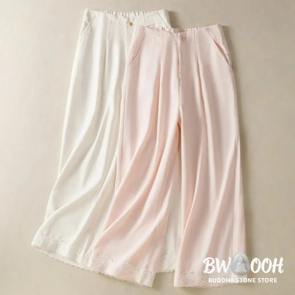 BWOOOH printed wide-leg yoga pants - Casual Lace Patchwork Design High Waist 