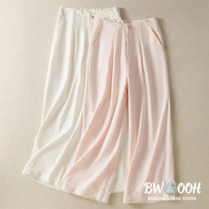 BWOOOH printed wide-leg yoga pants - Casual Lace Patchwork Design High Waist 