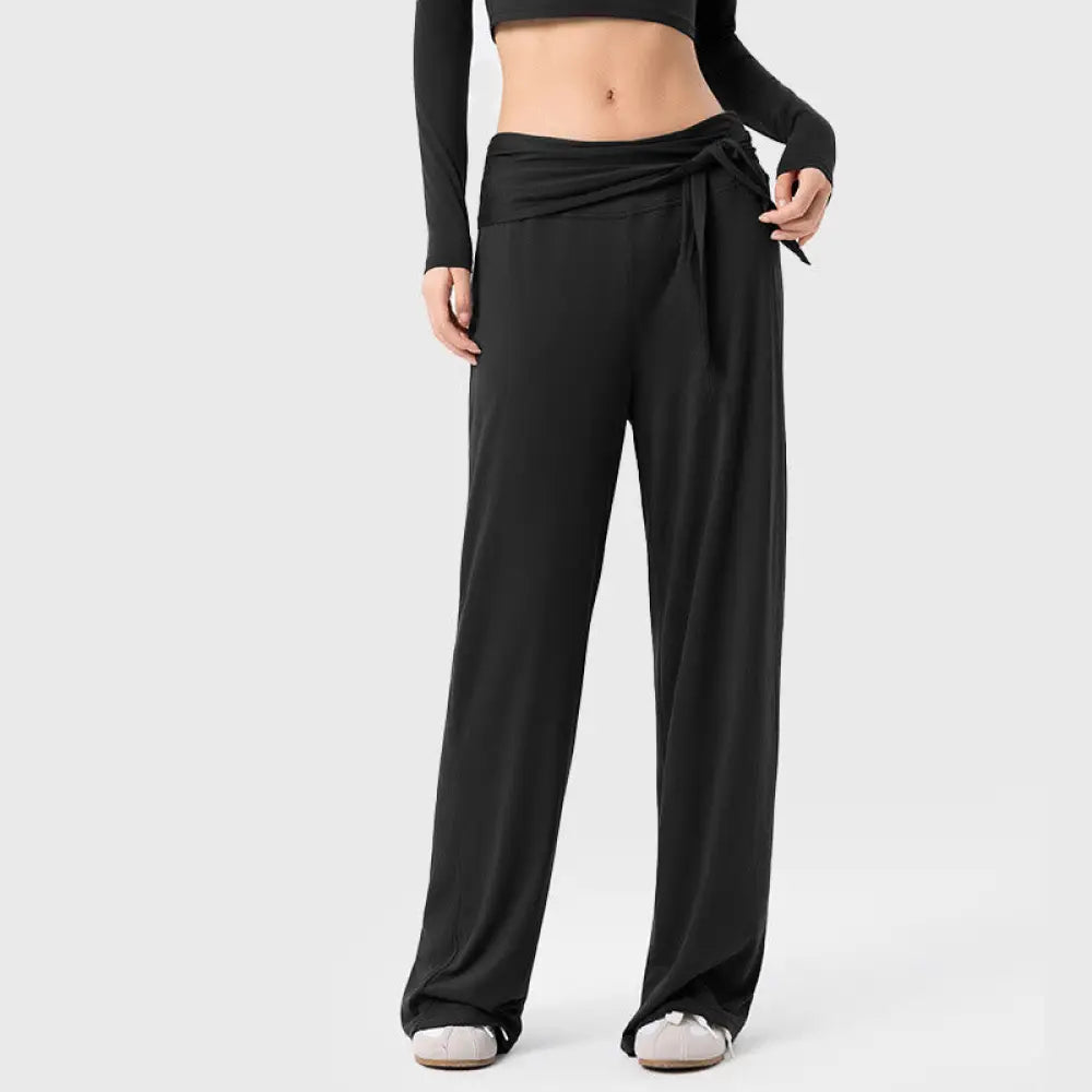 BWOOOH printed wide-leg yoga pants - Casual Lace-up Breathable Sports Women&