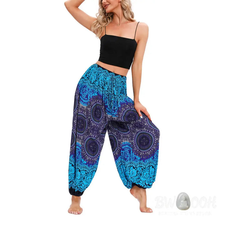BWOOOH printed harem pants - Casual Loose Compass Pattern Harem Trous